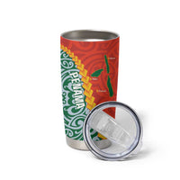 Penama Province Tumbler Cup Vanuatu Pattern Map With Plumeria Flag Color LT14 - Polynesian Pride
