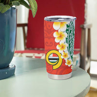 Penama Province Tumbler Cup Vanuatu Pattern Map With Plumeria Flag Color LT14 - Polynesian Pride