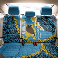 Sanma Province Back Car Seat Cover Vanuatu Pattern Myna Bird - Plumeria Flag Color