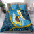 Sanma Province Bedding Set Vanuatu Pattern Myna Bird - Plumeria Flag Color