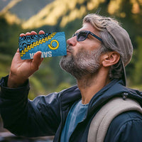 Sanma Province 4 in 1 Can Cooler Tumbler Vanuatu Pattern Myna Bird With Plumeria Flag Color