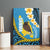 Sanma Province Canvas Wall Art Vanuatu Pattern Myna Bird - Plumeria Flag Color