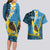 Sanma Province Couples Matching Long Sleeve Bodycon Dress and Hawaiian Shirt Vanuatu Pattern Myna Bird - Plumeria Flag Color