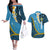 Sanma Province Couples Matching Off The Shoulder Long Sleeve Dress and Hawaiian Shirt Vanuatu Pattern Myna Bird - Plumeria Flag Color