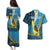 Sanma Province Couples Matching Puletasi and Hawaiian Shirt Vanuatu Pattern Myna Bird - Plumeria Flag Color