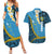 Sanma Province Couples Matching Summer Maxi Dress and Hawaiian Shirt Vanuatu Pattern Myna Bird - Plumeria Flag Color