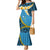 Sanma Province Family Matching Mermaid Dress and Hawaiian Shirt Vanuatu Pattern Myna Bird - Plumeria Flag Color