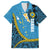 Sanma Province Family Matching Off Shoulder Maxi Dress and Hawaiian Shirt Vanuatu Pattern Myna Bird - Plumeria Flag Color