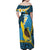 Sanma Province Family Matching Off Shoulder Maxi Dress and Hawaiian Shirt Vanuatu Pattern Myna Bird - Plumeria Flag Color