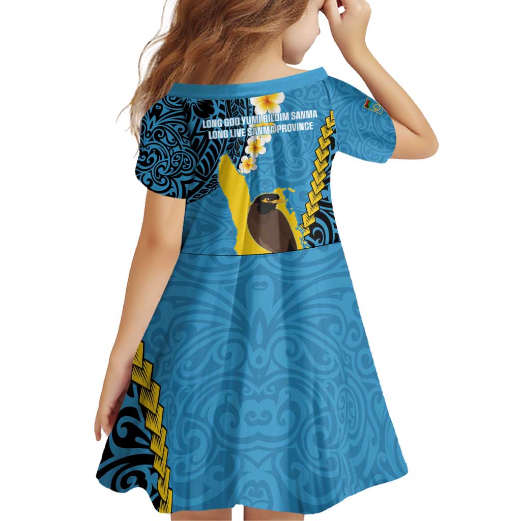 Sanma Province Family Matching Puletasi and Hawaiian Shirt Vanuatu Pattern Myna Bird - Plumeria Flag Color