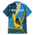 Sanma Province Family Matching Puletasi and Hawaiian Shirt Vanuatu Pattern Myna Bird - Plumeria Flag Color