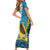 Sanma Province Family Matching Short Sleeve Bodycon Dress and Hawaiian Shirt Vanuatu Pattern Myna Bird - Plumeria Flag Color