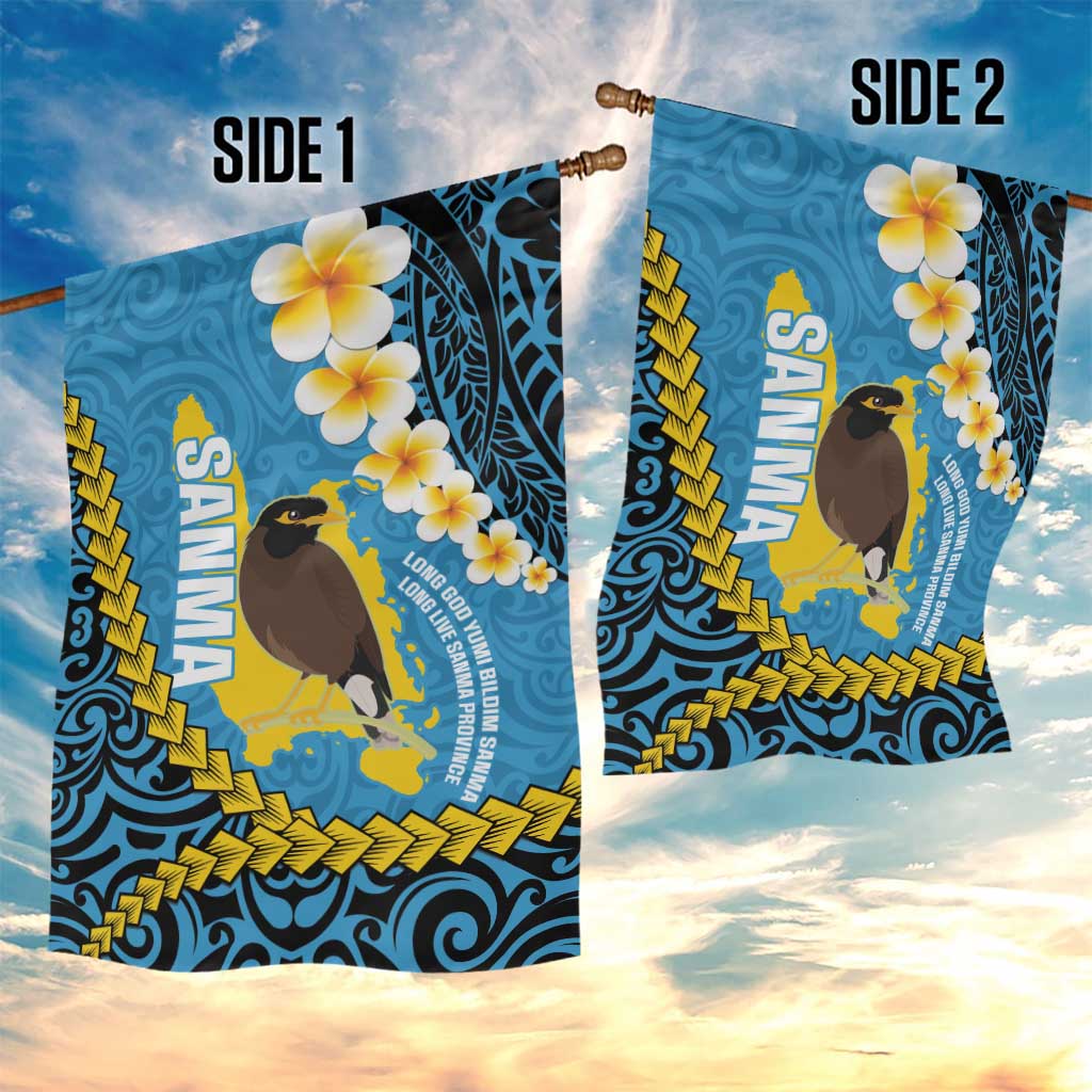 Sanma Province Garden Flag Vanuatu Pattern Myna Bird - Plumeria Flag Color LT14 - Polynesian Pride