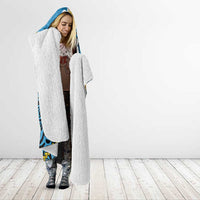 Sanma Province Hooded Blanket Vanuatu Pattern Myna Bird - Plumeria Flag Color LT14 - Polynesian Pride