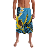 Sanma Province Lavalava Vanuatu Pattern Myna Bird - Plumeria Flag Color LT14 Blue - Polynesian Pride