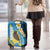 Sanma Province Luggage Cover Vanuatu Pattern Myna Bird - Plumeria Flag Color