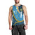 Sanma Province Men Tank Top Vanuatu Pattern Myna Bird - Plumeria Flag Color