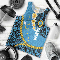 Sanma Province Men Tank Top Vanuatu Pattern Myna Bird - Plumeria Flag Color LT14 - Polynesian Pride