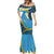 Sanma Province Mermaid Dress Vanuatu Pattern Myna Bird - Plumeria Flag Color