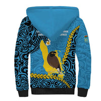 Sanma Province Sherpa Hoodie Vanuatu Pattern Myna Bird - Plumeria Flag Color LT14 - Polynesian Pride