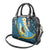 Sanma Province Shoulder Handbag Vanuatu Pattern Myna Bird - Plumeria Flag Color