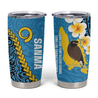 Sanma Province Tumbler Cup Vanuatu Pattern Myna Bird With Plumeria Flag Color LT14 Blue - Polynesian Pride