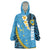 Sanma Province Wearable Blanket Hoodie Vanuatu Pattern Myna Bird - Plumeria Flag Color