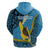 Sanma Province Zip Hoodie Vanuatu Pattern Myna Bird - Plumeria Flag Color