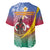 Shefa Province Baseball Jersey Vanuatu Pattern Map - Plumeria Flag Color