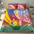 Shefa Province Bedding Set Vanuatu Pattern Map - Plumeria Flag Color