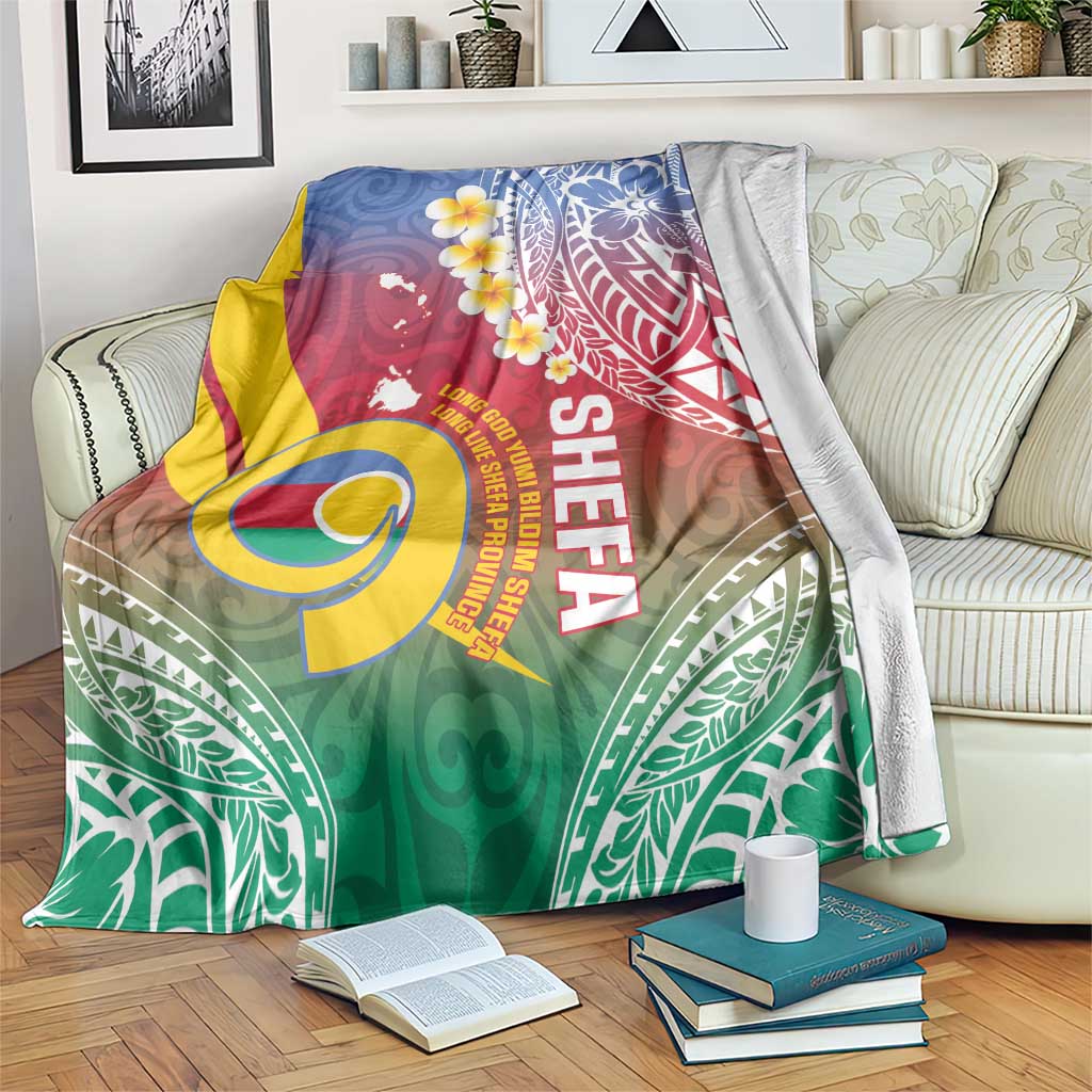 Shefa Province Blanket Vanuatu Pattern Map - Plumeria Flag Color LT14 Red - Polynesian Pride