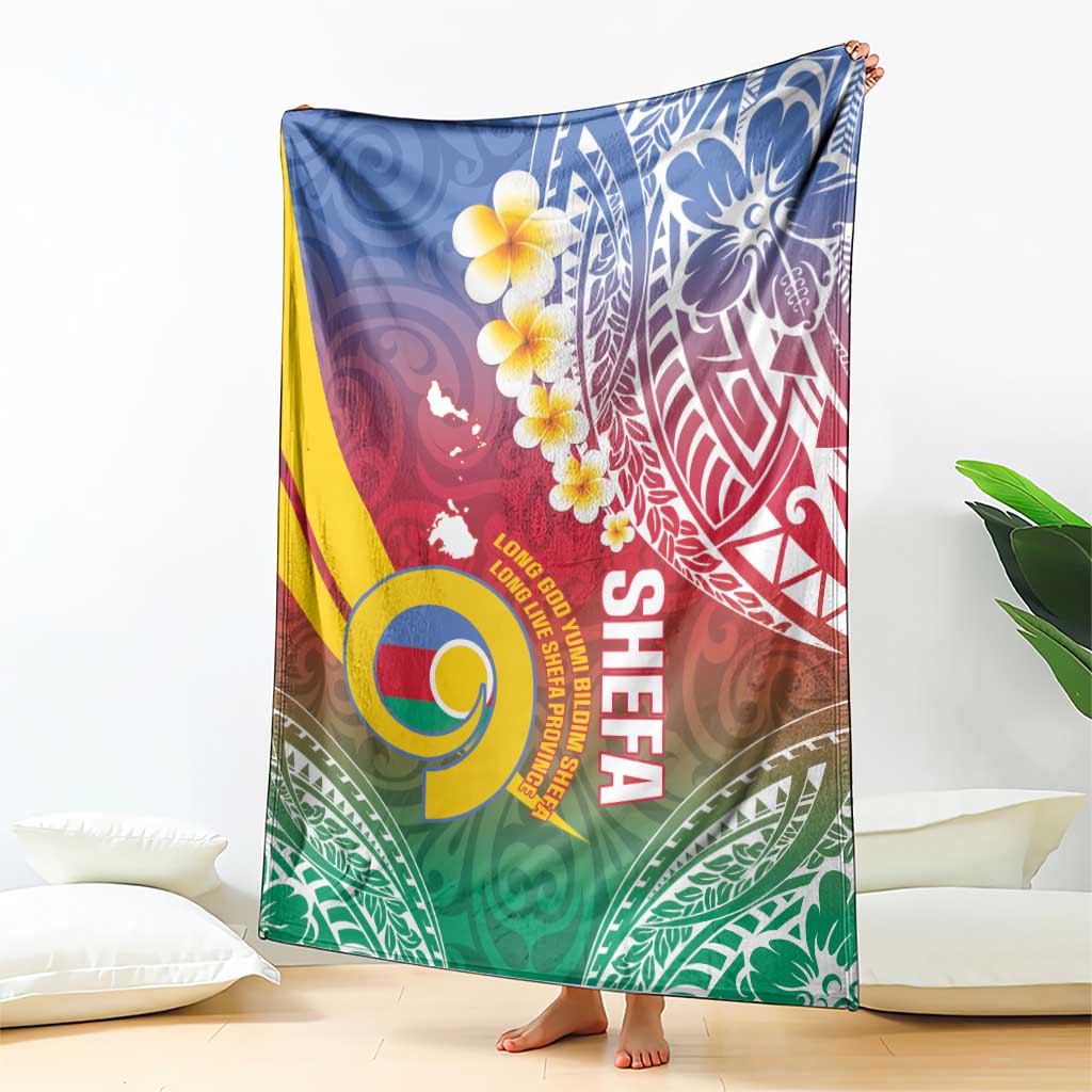 Shefa Province Blanket Vanuatu Pattern Map - Plumeria Flag Color LT14 - Polynesian Pride