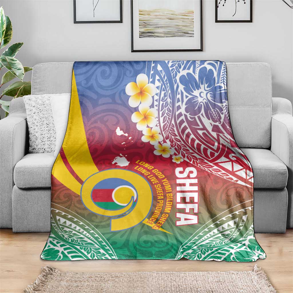 Shefa Province Blanket Vanuatu Pattern Map - Plumeria Flag Color LT14 - Polynesian Pride
