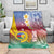 Shefa Province Blanket Vanuatu Pattern Map - Plumeria Flag Color