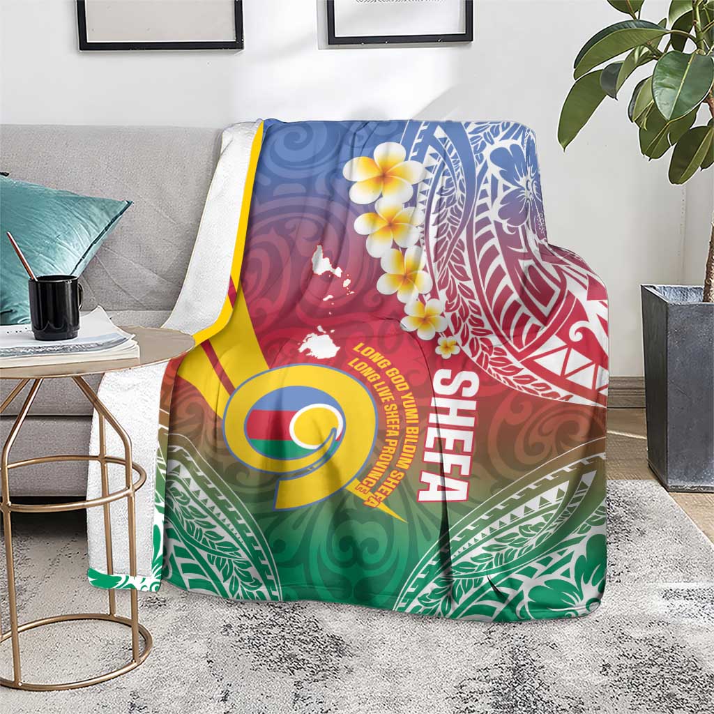 Shefa Province Blanket Vanuatu Pattern Map - Plumeria Flag Color LT14 - Polynesian Pride