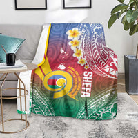 Shefa Province Blanket Vanuatu Pattern Map - Plumeria Flag Color LT14 - Polynesian Pride