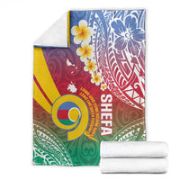 Shefa Province Blanket Vanuatu Pattern Map - Plumeria Flag Color LT14 - Polynesian Pride