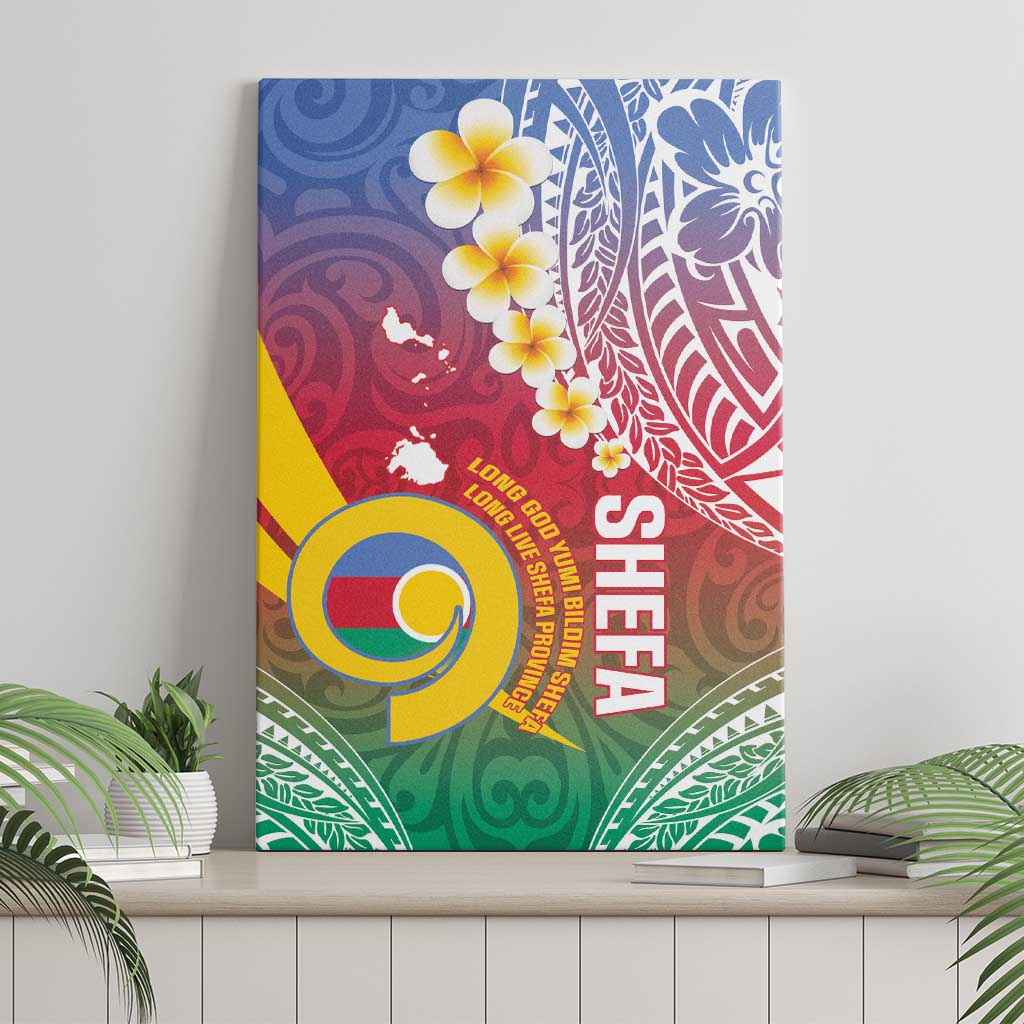 Shefa Province Canvas Wall Art Vanuatu Pattern Map - Plumeria Flag Color LT14 - Polynesian Pride