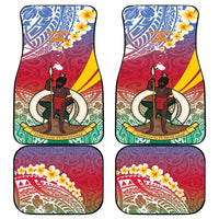 Shefa Province Car Mats Vanuatu Pattern Map - Plumeria Flag Color LT14 - Polynesian Pride