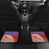 Shefa Province Car Mats Vanuatu Pattern Map - Plumeria Flag Color LT14 Set 2pcs - Back Red - Polynesian Pride
