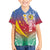 Shefa Province Family Matching Long Sleeve Bodycon Dress and Hawaiian Shirt Vanuatu Pattern Map - Plumeria Flag Color