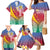 Shefa Province Family Matching Mermaid Dress and Hawaiian Shirt Vanuatu Pattern Map - Plumeria Flag Color