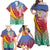 Shefa Province Family Matching Off Shoulder Maxi Dress and Hawaiian Shirt Vanuatu Pattern Map - Plumeria Flag Color