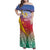 Shefa Province Family Matching Off Shoulder Maxi Dress and Hawaiian Shirt Vanuatu Pattern Map - Plumeria Flag Color