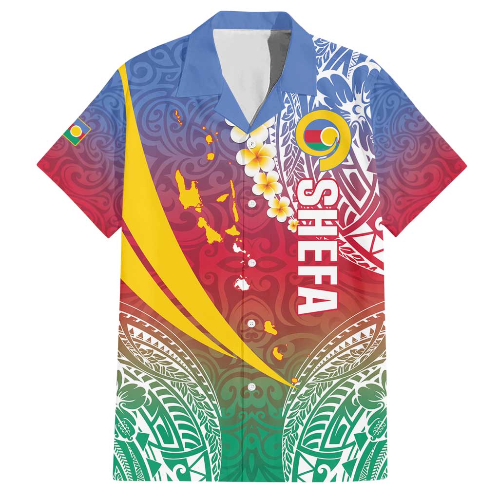 Shefa Province Hawaiian Shirt Vanuatu Pattern Map - Plumeria Flag Color LT14 Red - Polynesian Pride