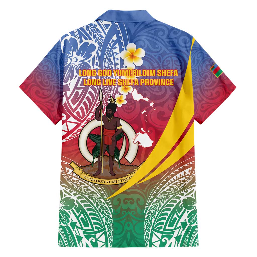 Shefa Province Hawaiian Shirt Vanuatu Pattern Map - Plumeria Flag Color LT14 - Polynesian Pride