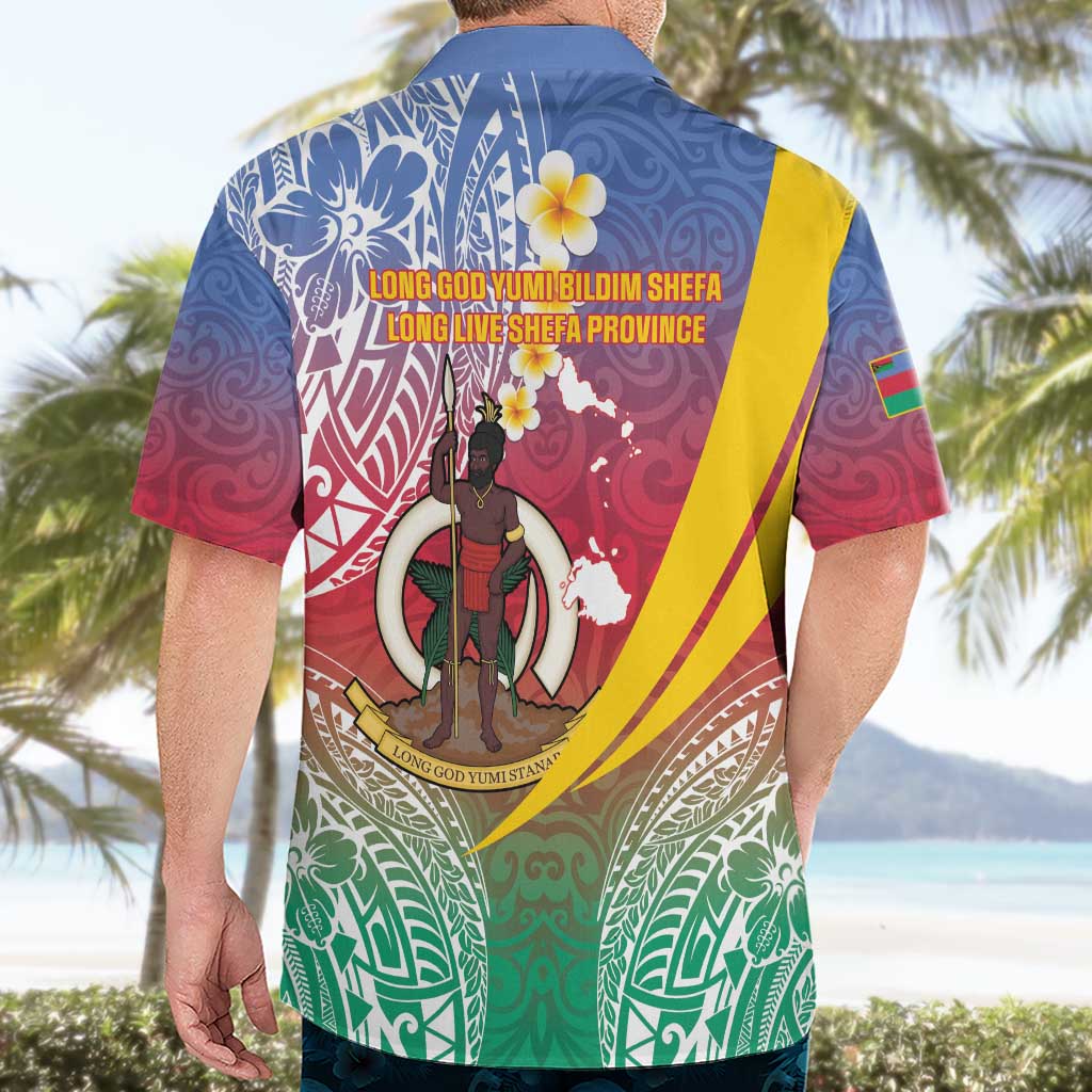 Shefa Province Hawaiian Shirt Vanuatu Pattern Map - Plumeria Flag Color LT14 - Polynesian Pride
