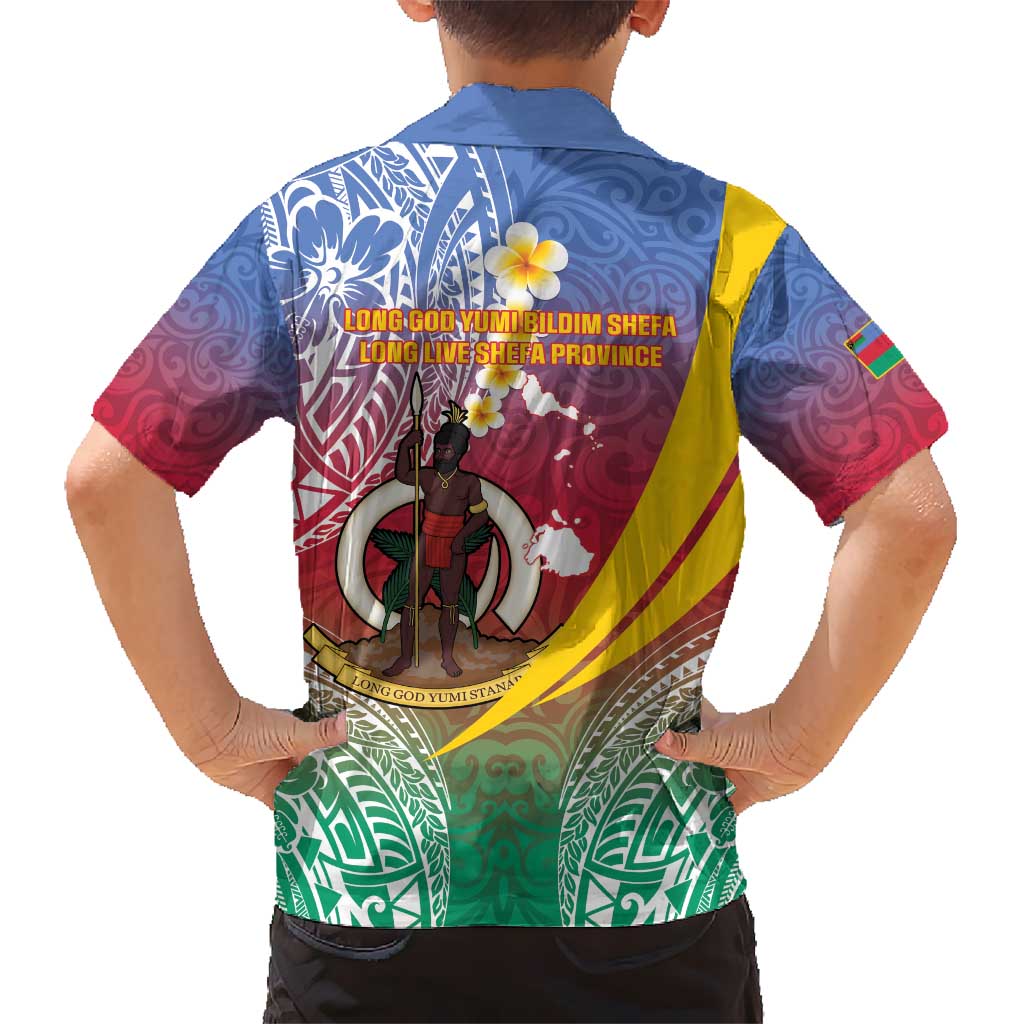 Shefa Province Hawaiian Shirt Vanuatu Pattern Map - Plumeria Flag Color LT14 - Polynesian Pride