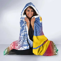 Shefa Province Hooded Blanket Vanuatu Pattern Map - Plumeria Flag Color LT14 - Polynesian Pride