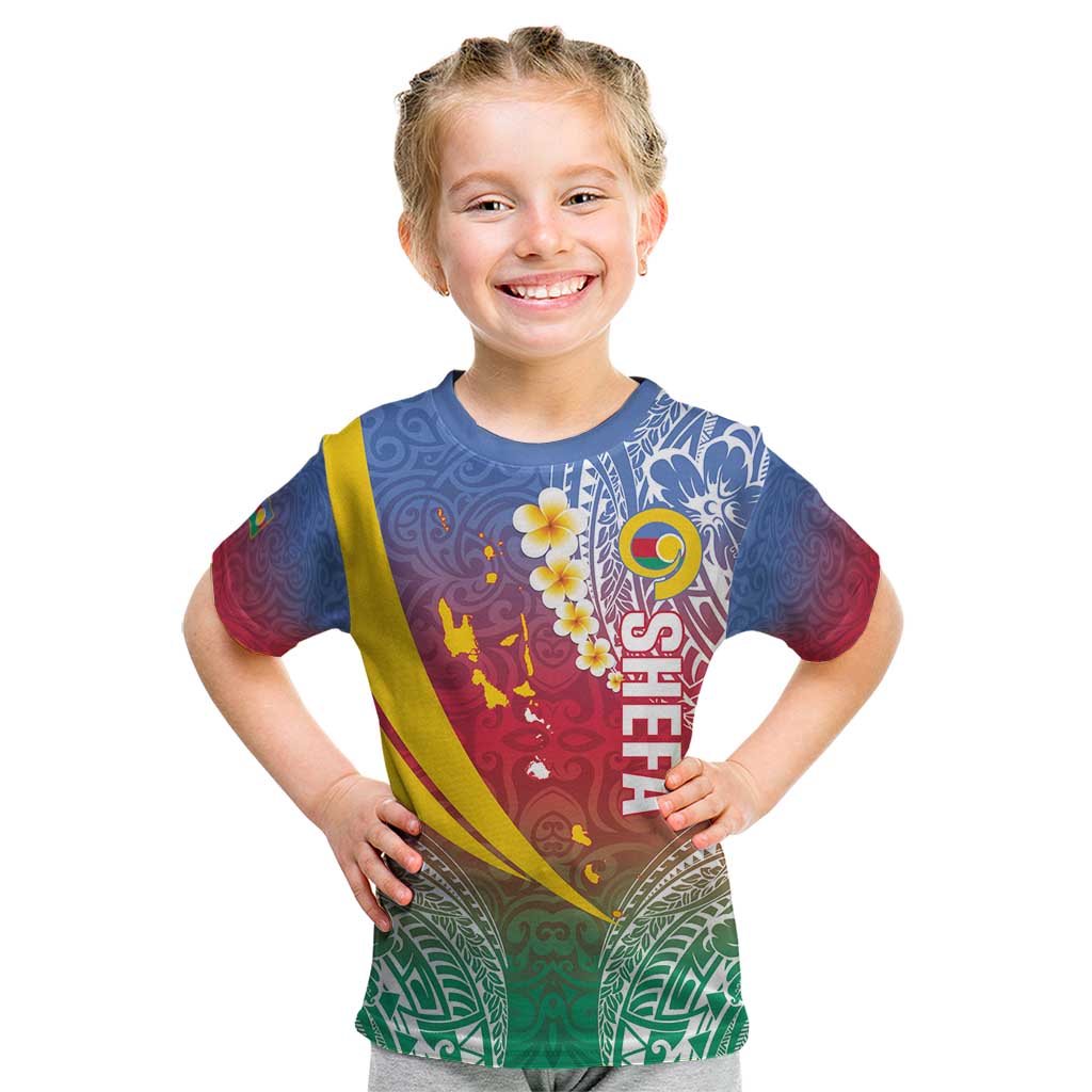 Shefa Province Kid T Shirt Vanuatu Pattern Map - Plumeria Flag Color